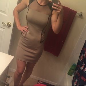 Nude form fitting dress